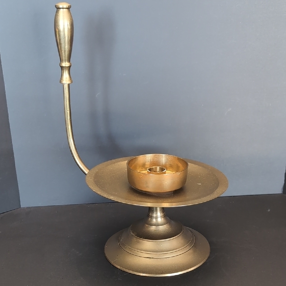 Vintage Brass Chamberstick Taper Candle Holder.